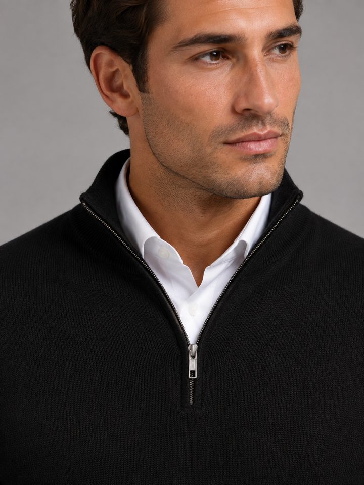 Jarrett | Stylish Quarter Zip Mock Neck Jumper