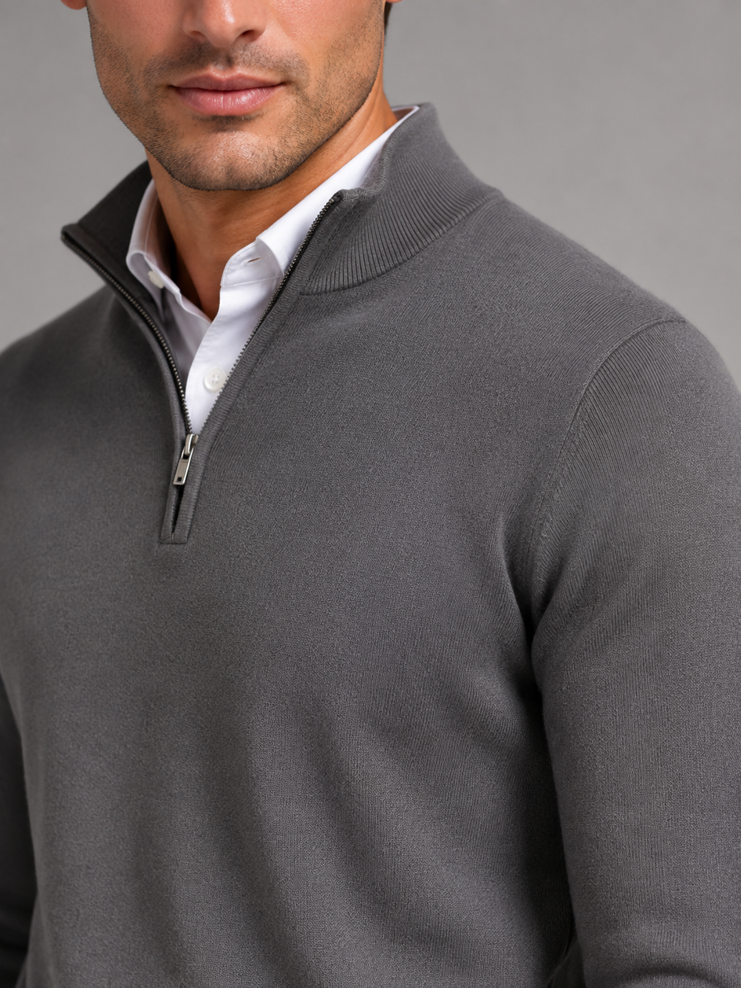 Jarrett | Stylish Quarter Zip Mock Neck Jumper