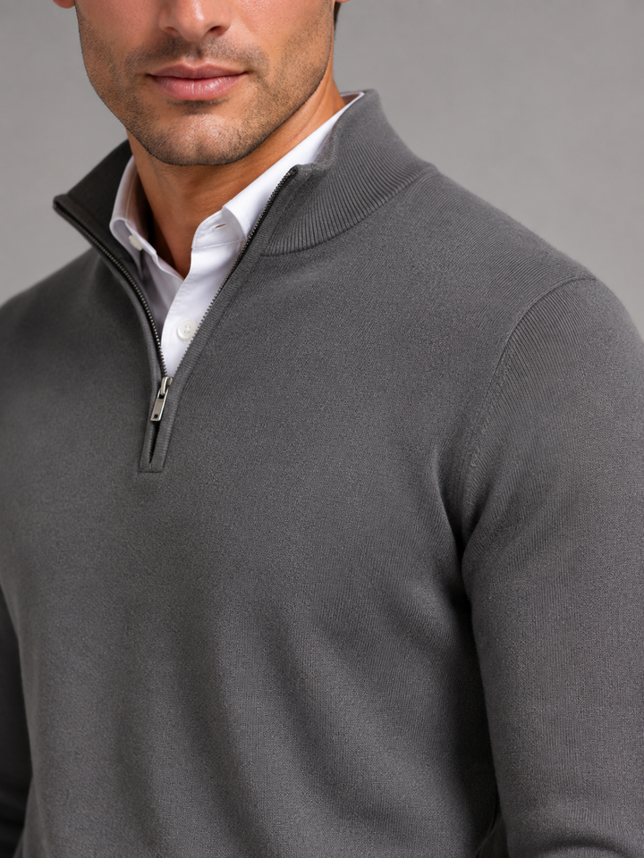 Jarrett | Stylish Quarter Zip Mock Neck Jumper