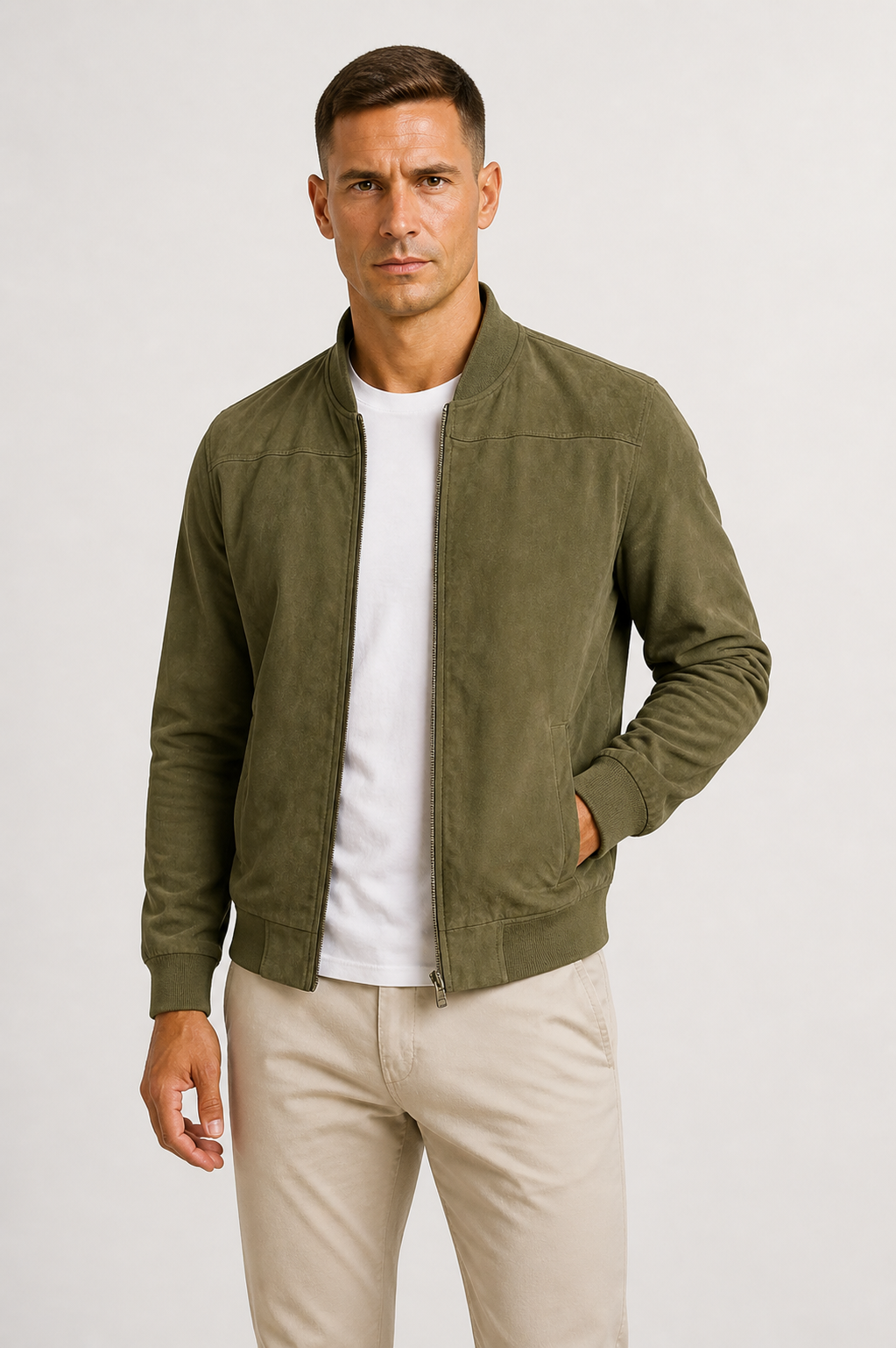 Denver | Sleek Suede Bomber Jacket for Men