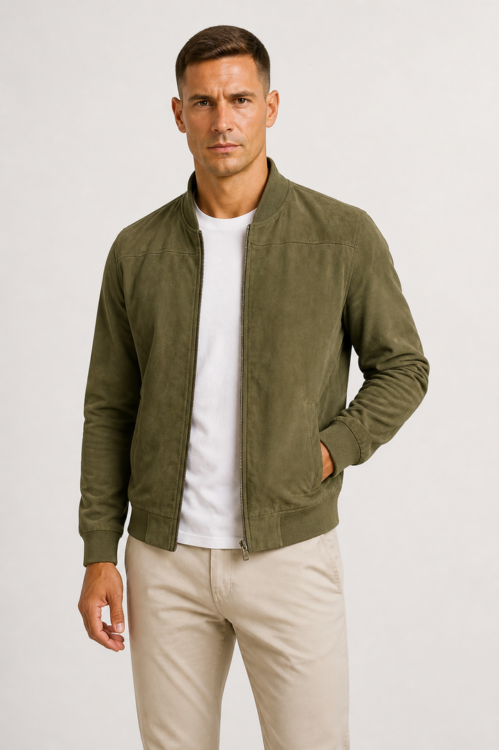 Denver | Sleek Suede Bomber Jacket for Men