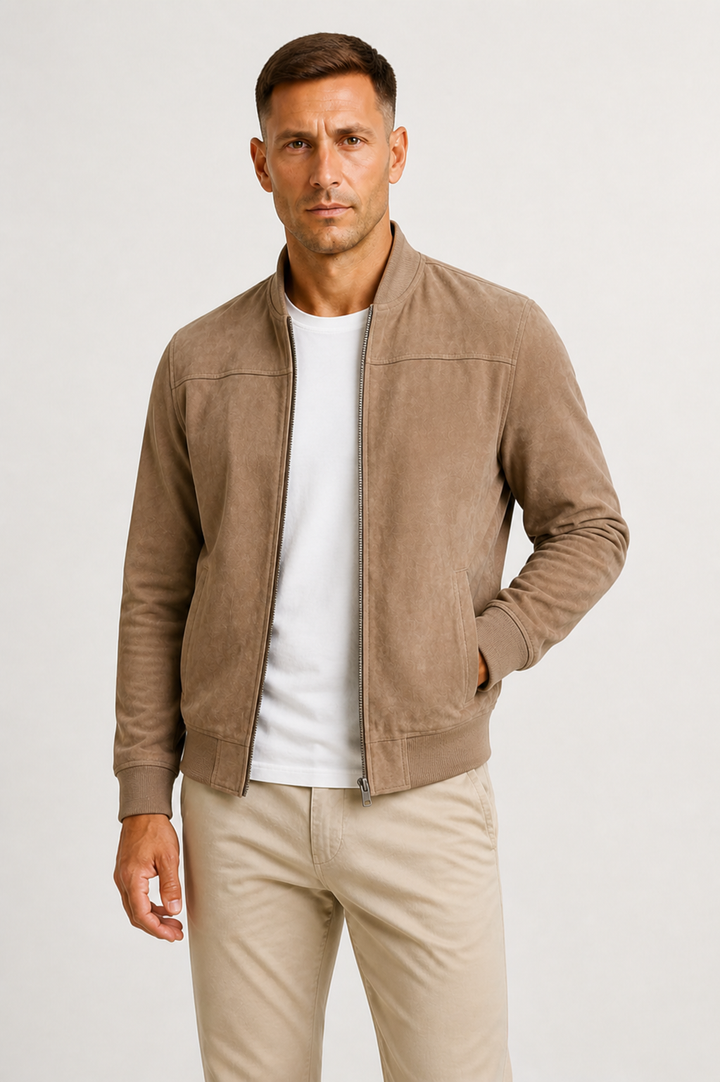 Denver | Sleek Suede Bomber Jacket for Men