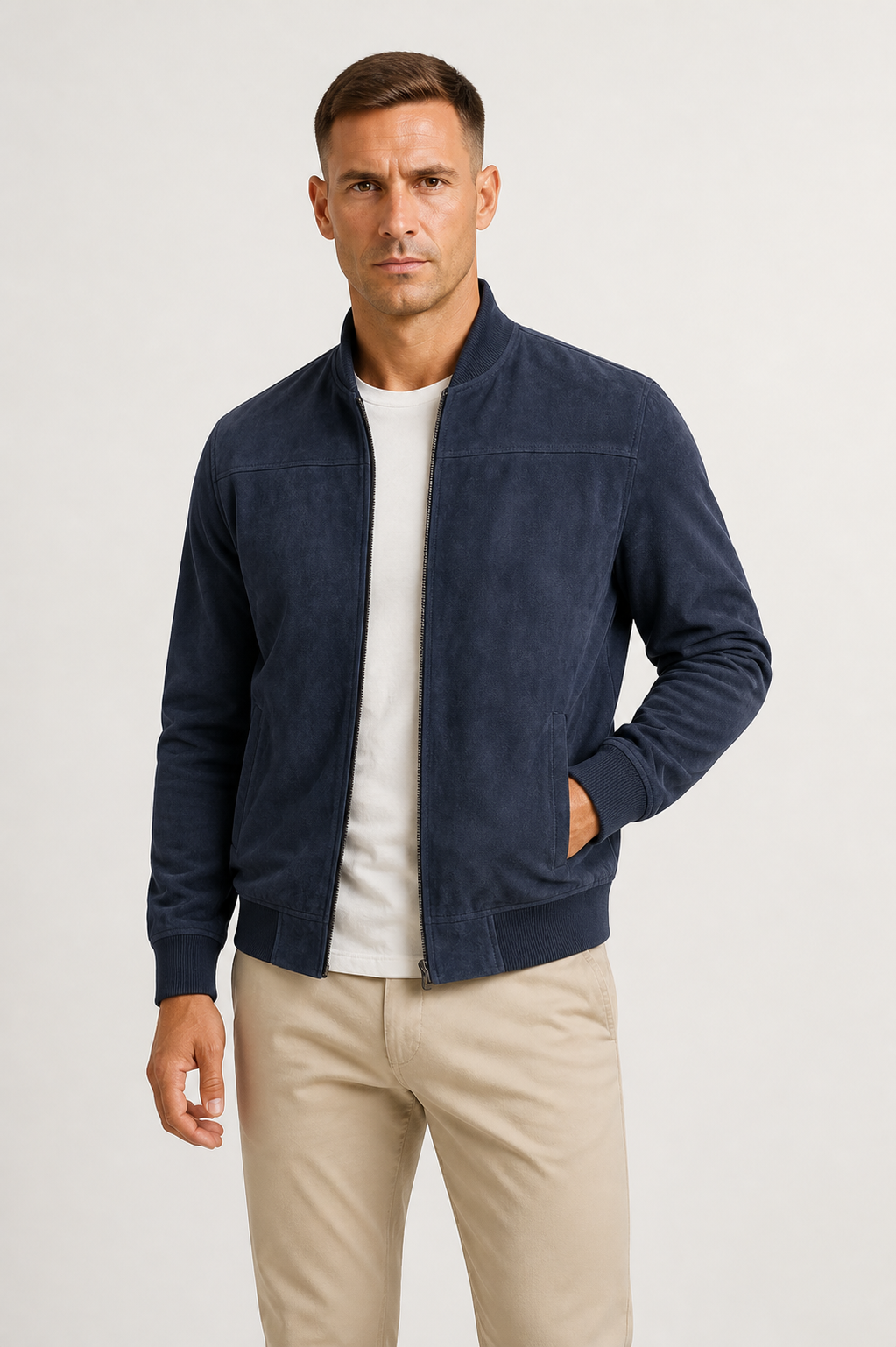 Denver | Sleek Suede Bomber Jacket for Men