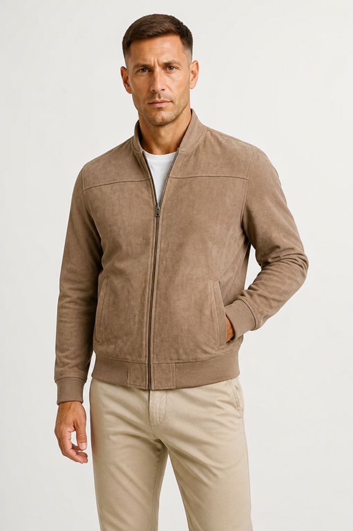 Denver | Sleek Suede Bomber Jacket for Men