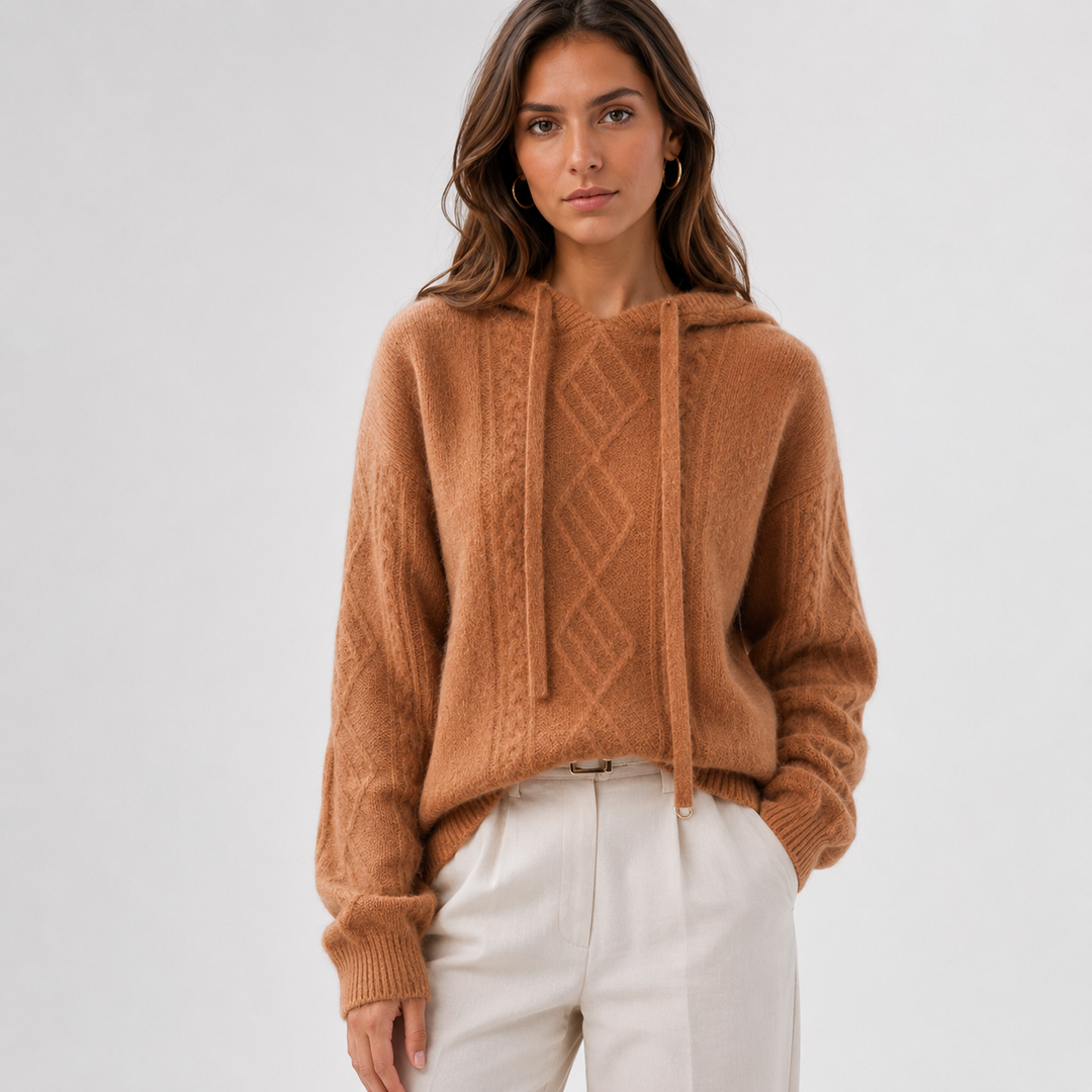Amabel | Cosy Cable-Knit Womens Hoodie Relaxed Fit