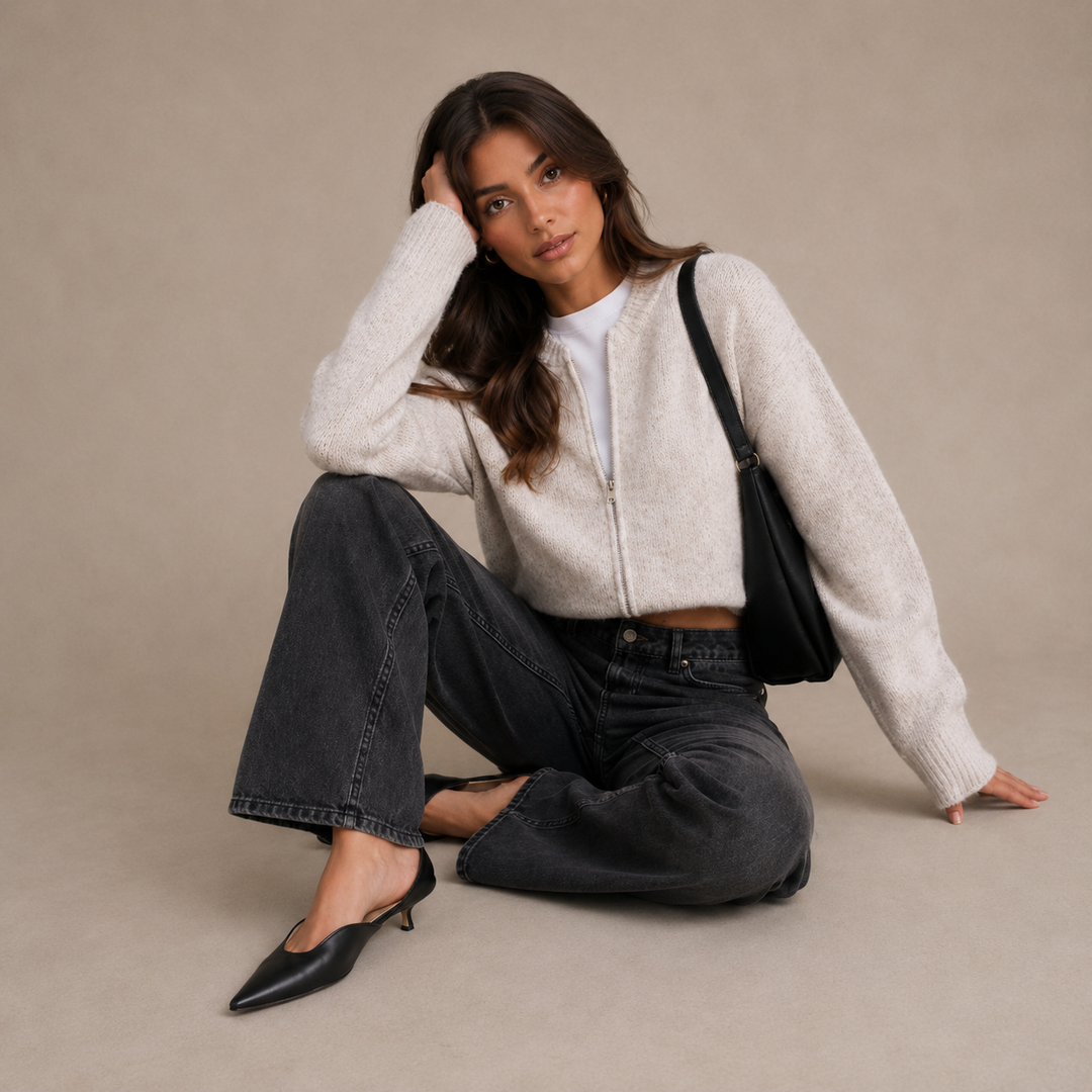 Sammie | Relaxed Zip-Up Knitted Cardigan for Women