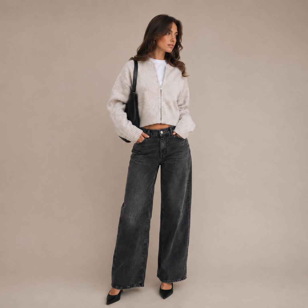 Sammie | Relaxed Zip-Up Knitted Cardigan for Women