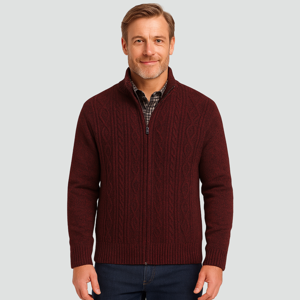 Farrow | Soft Cable Knit Zip Gilet for Men