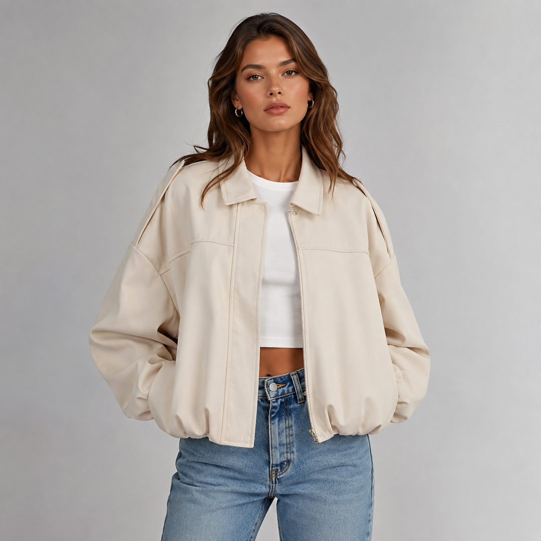 Antonia | Relaxed Faux Suede Bomber Jacket