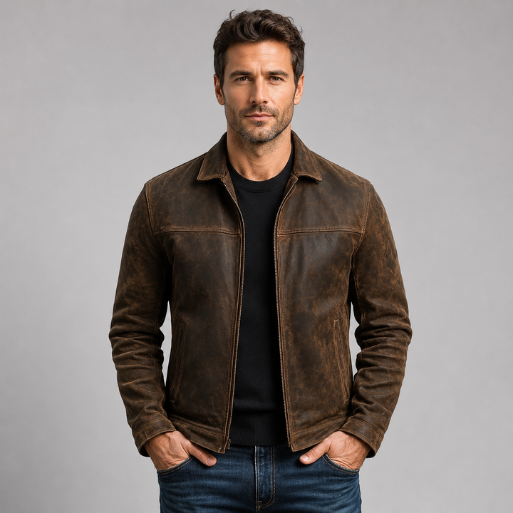 Emeric | Elegant Leather Jacket Men Moto