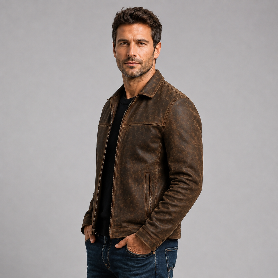 Emeric | Elegant Leather Jacket Men Moto