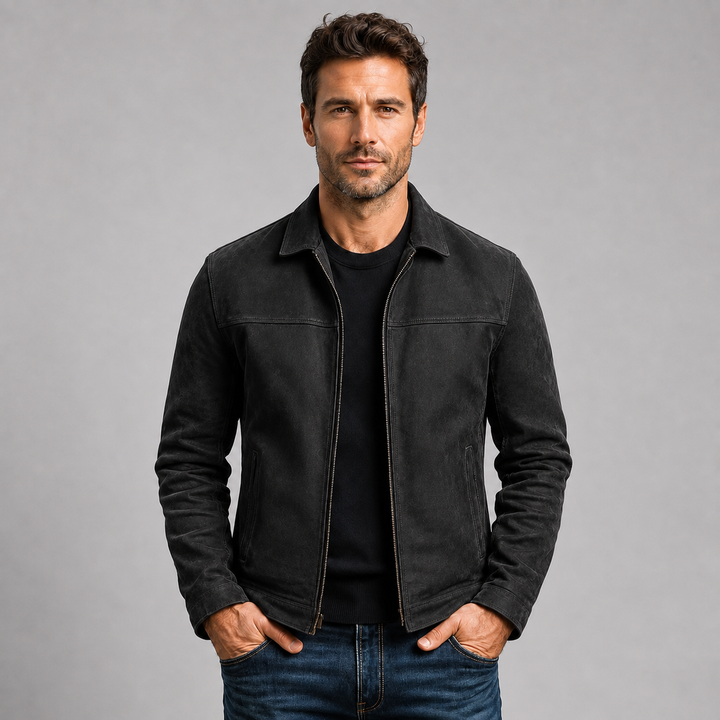 Jed | Rugged Leather-Look Zip Jacket Men