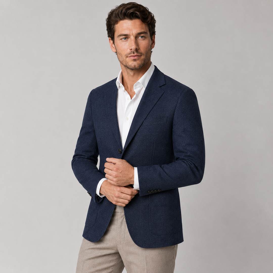 Townsend | Elegant Tailored Herringbone Blazer for Men