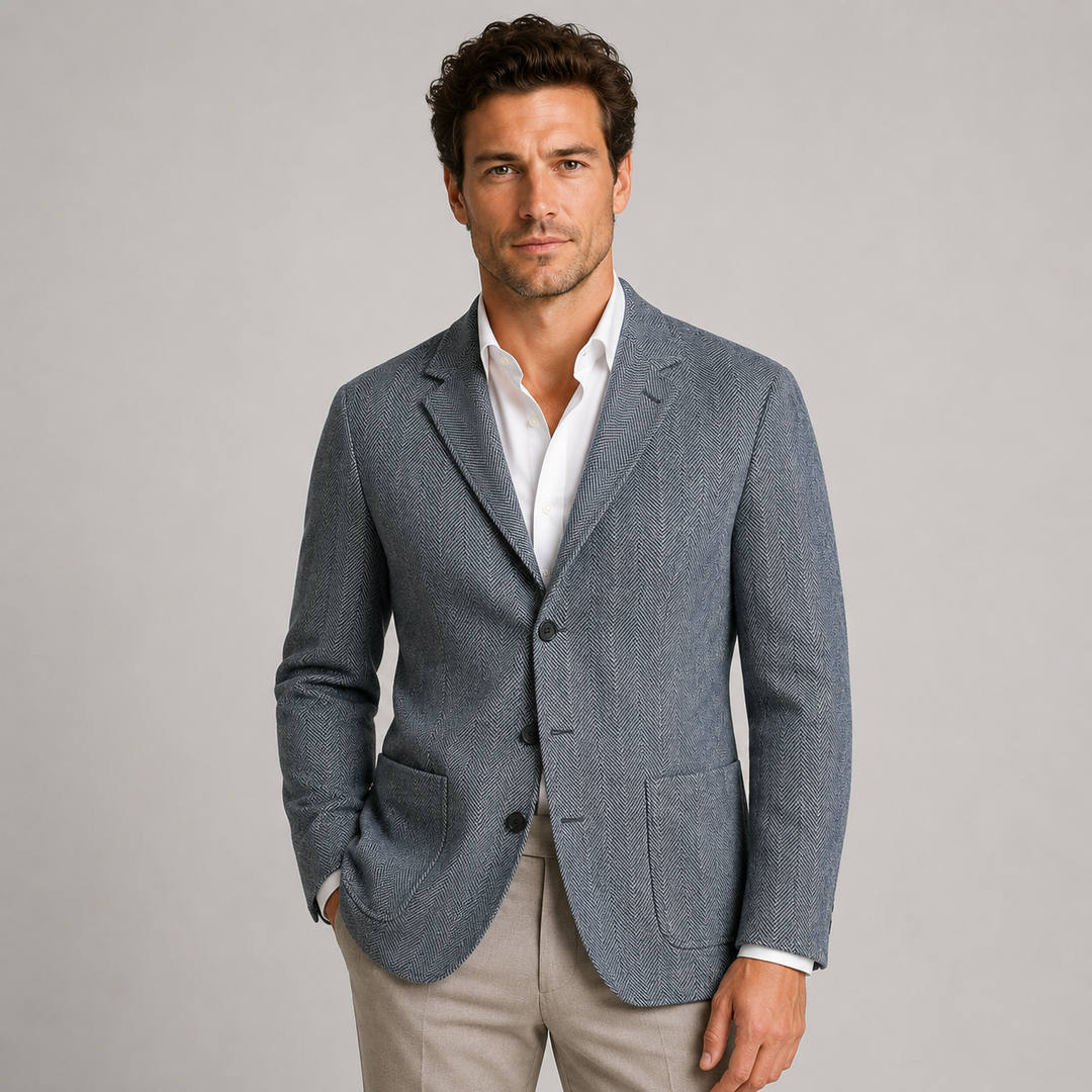 Townsend | Elegant Tailored Herringbone Blazer for Men