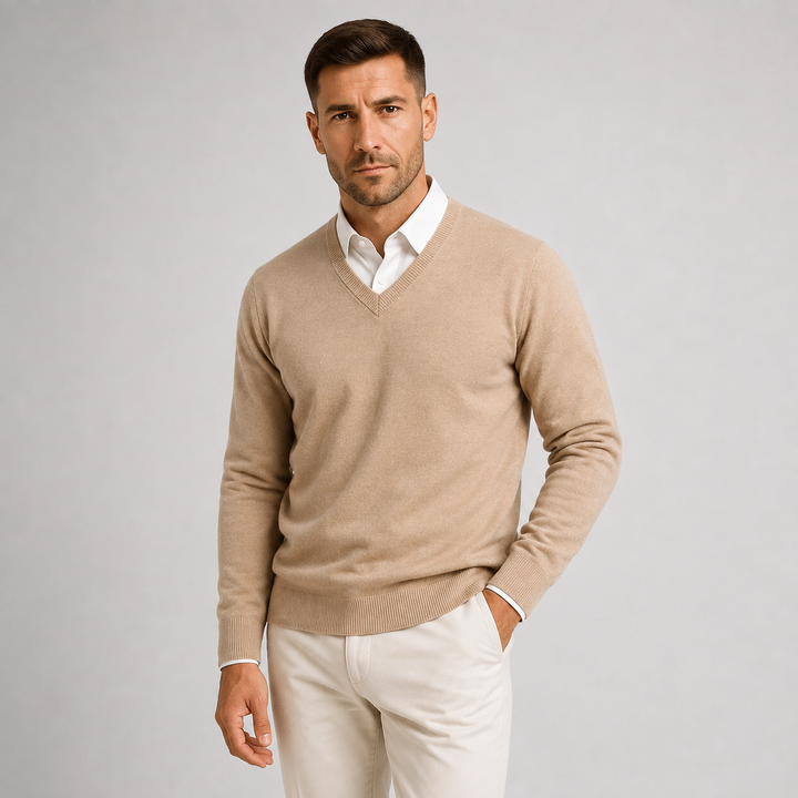 Jax | Sharp V-Neck Knit Jumper Men