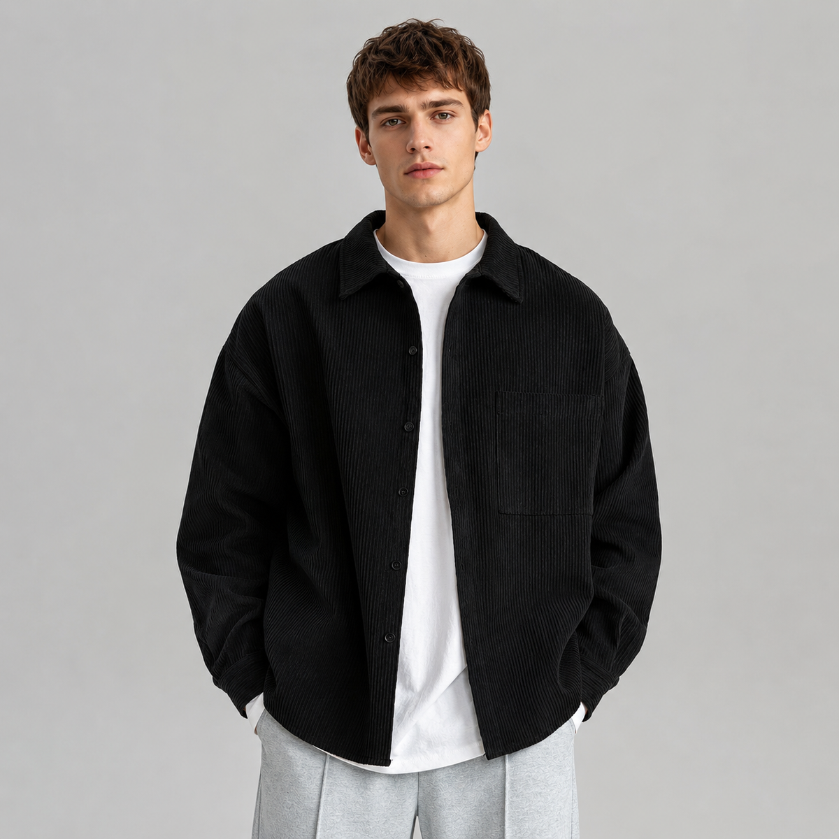 Kevin | Relaxed Notched Collar Overshirt Men