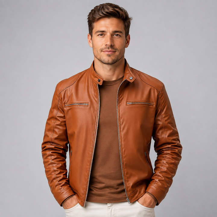 Larkin | Sharp Biker Leather Jacket Men
