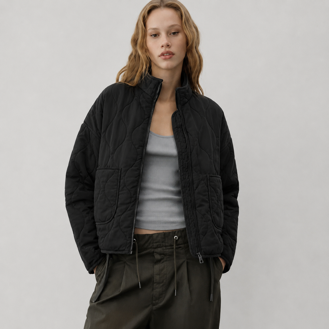 Selma | Relaxed Quilted High Collar Jacket