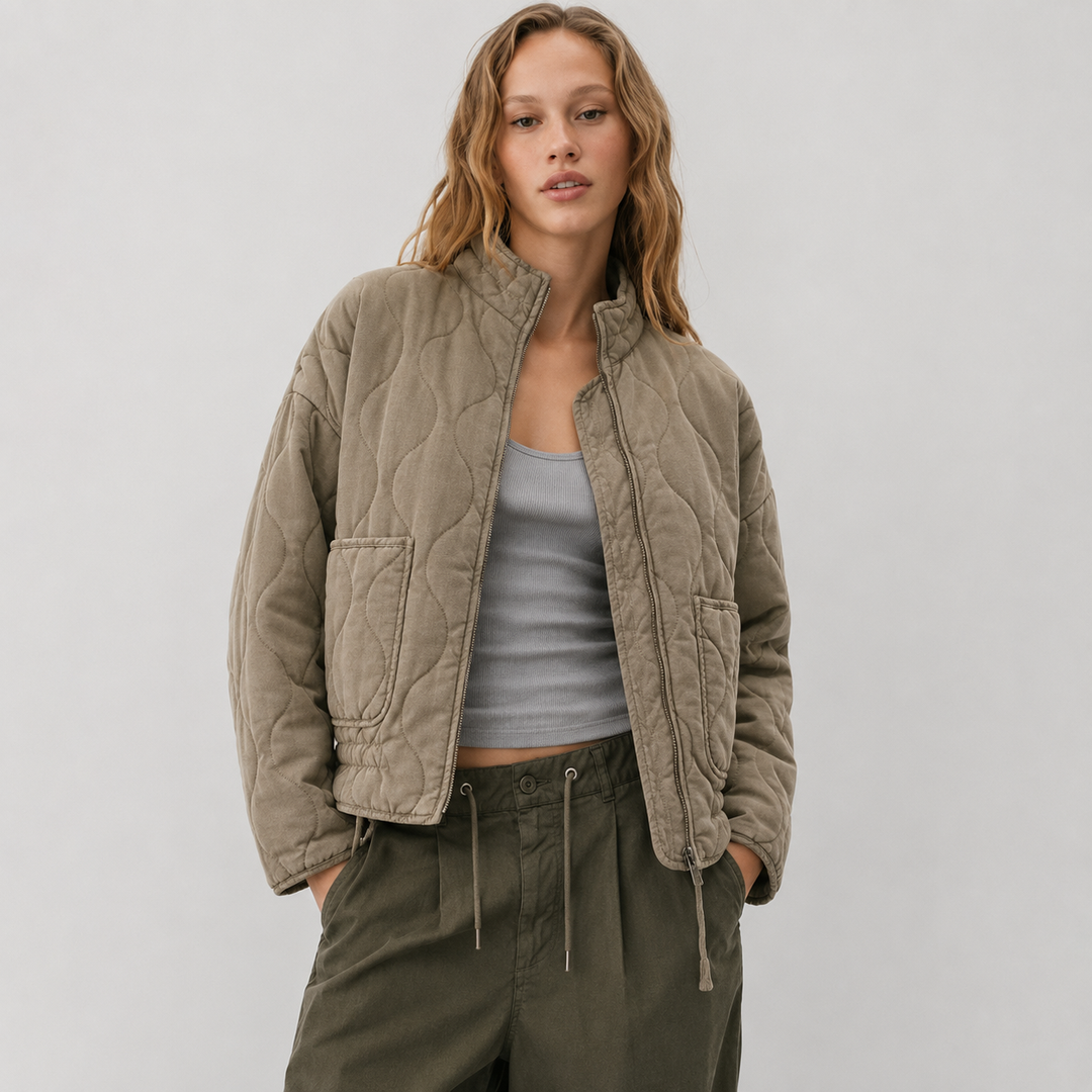 Selma | Relaxed Quilted High Collar Jacket