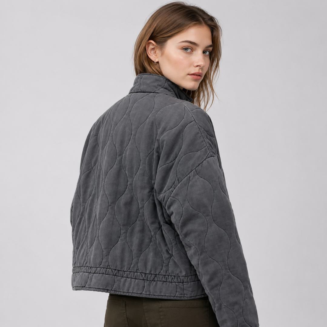 Selma | Relaxed Quilted High Collar Jacket