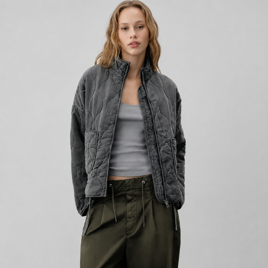 Selma | Relaxed Quilted High Collar Jacket
