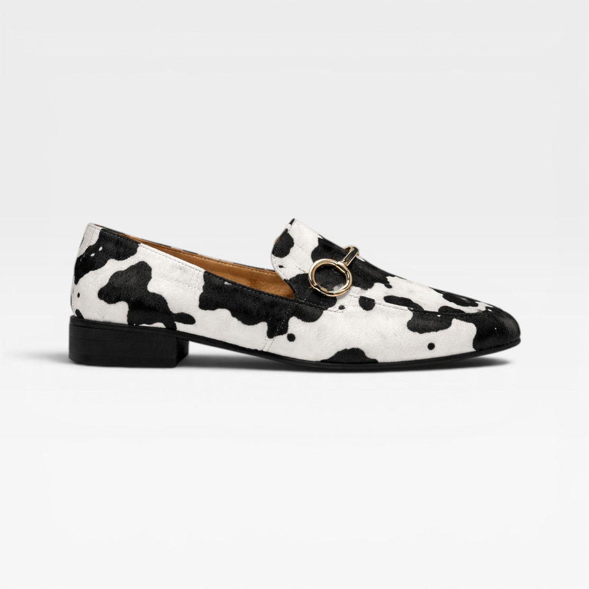 Amelie | Polished Animal Print Slip-On Loafers for Women