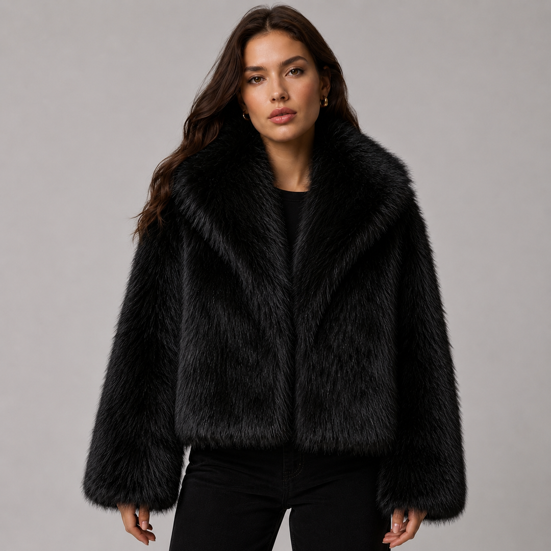 Lowri | Plush Cropped Faux Fur Jacket