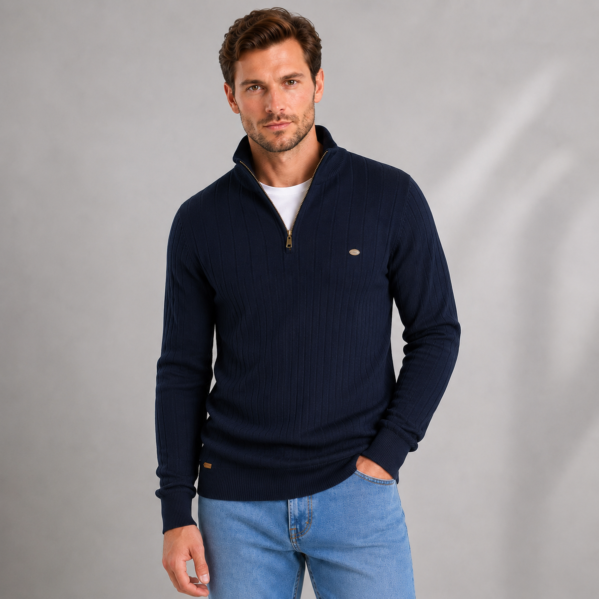 Landon | Refined Ribbed Quarter Zip Jumper