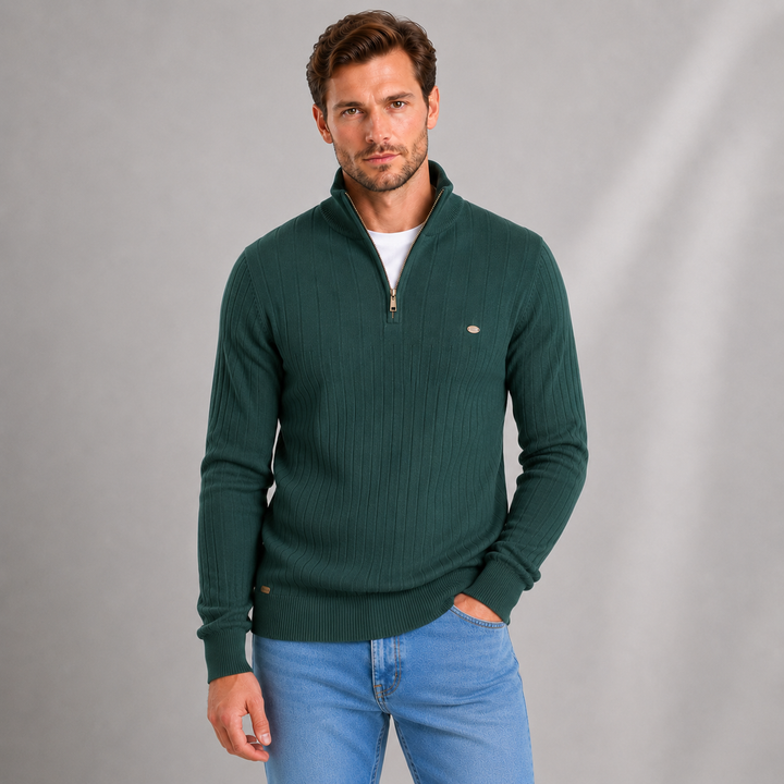 Landon | Refined Ribbed Quarter Zip Jumper