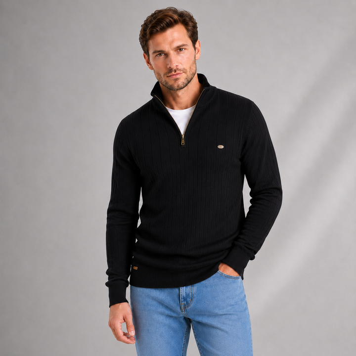 Landon | Refined Ribbed Quarter Zip Jumper