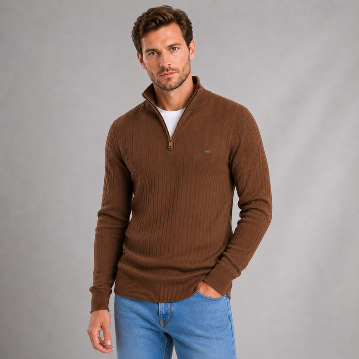 Landon | Refined Ribbed Quarter Zip Jumper