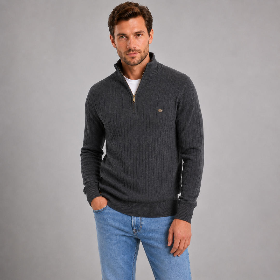Landon | Refined Ribbed Quarter Zip Jumper