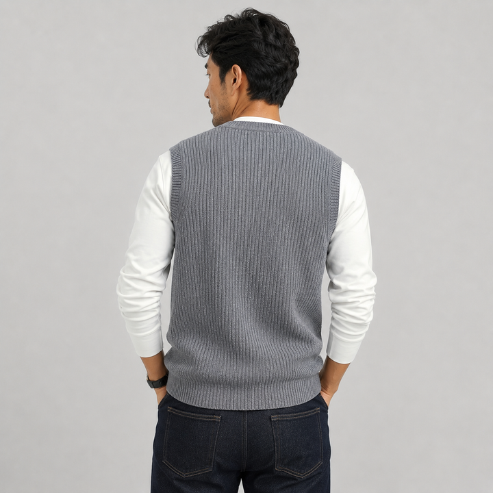 Lane | Classic V-Neck Ribbed Sweater Vest
