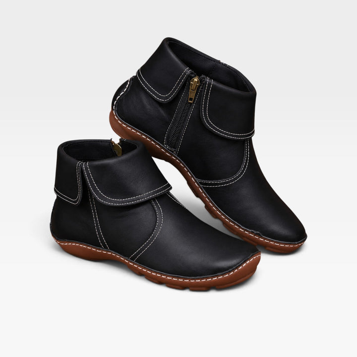 Emmeline | Refined Fold-Over Leather Ankle Boots Women