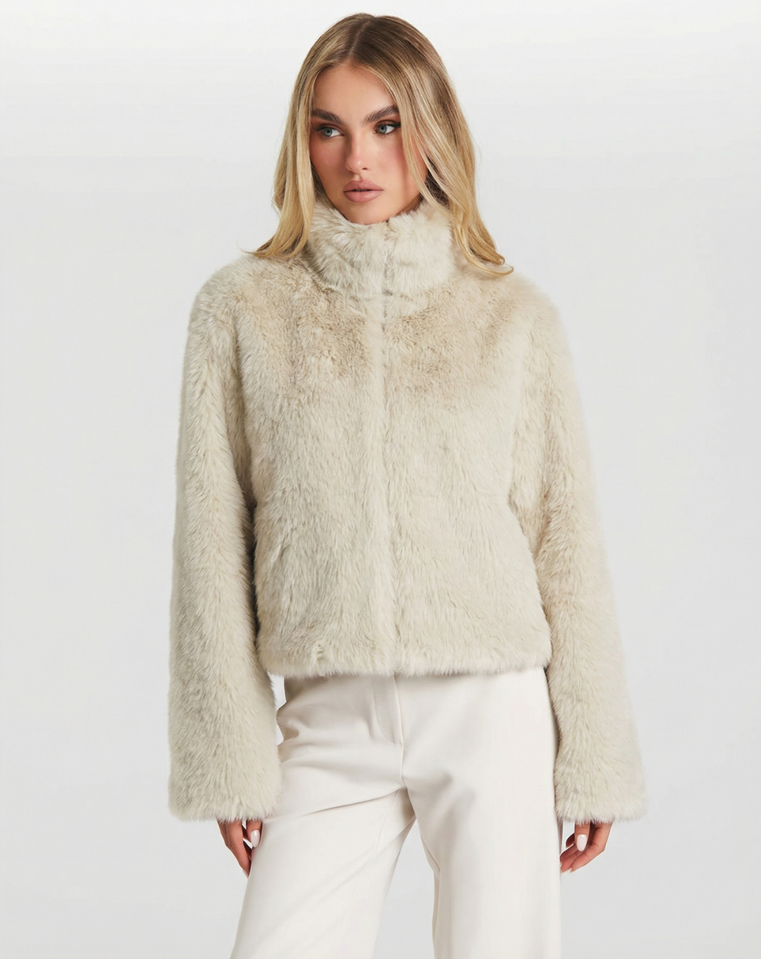 Wilhelmine | Elegant Cropped Faux Fur Jacket For Women