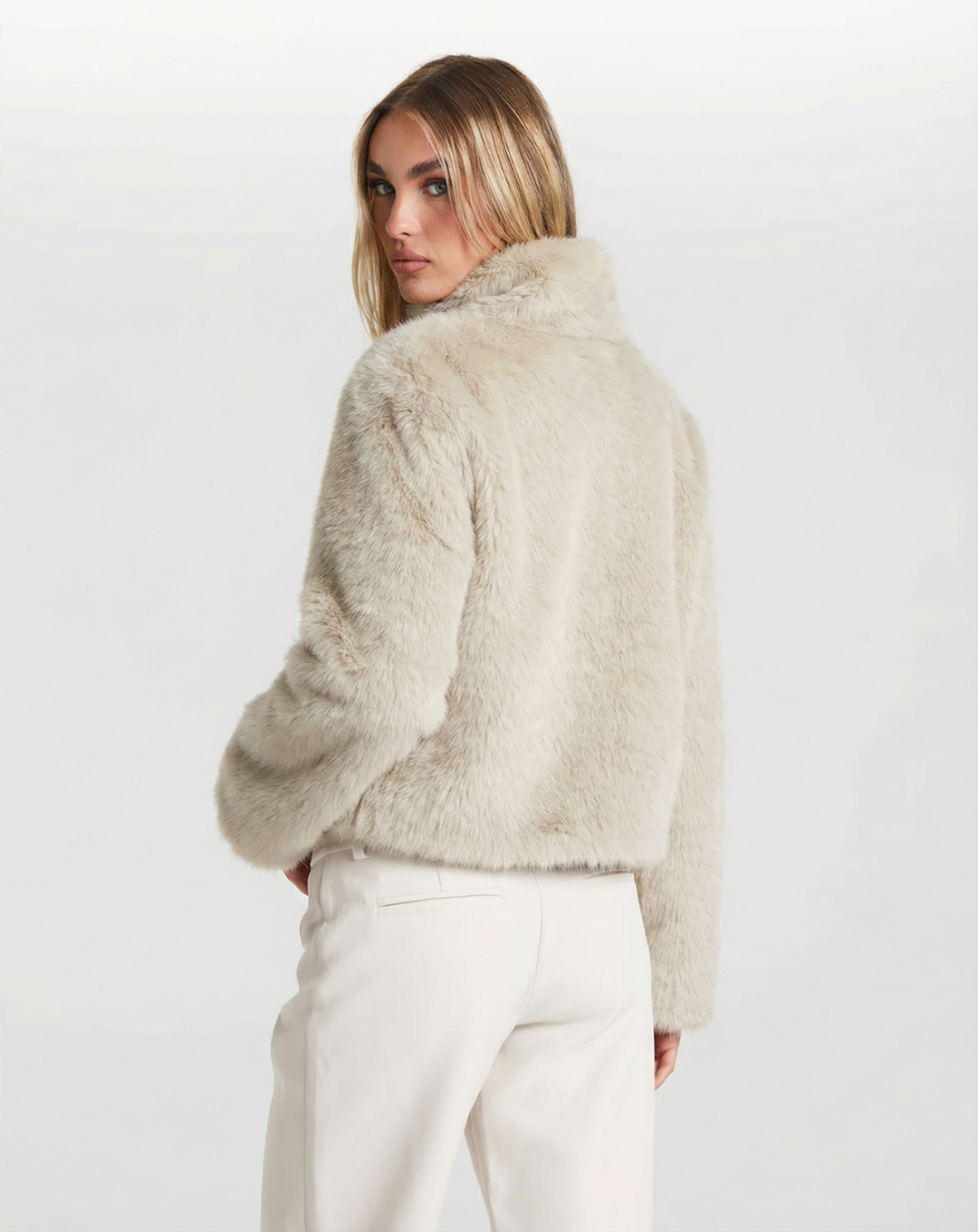 Wilhelmine | Elegant Cropped Faux Fur Jacket For Women