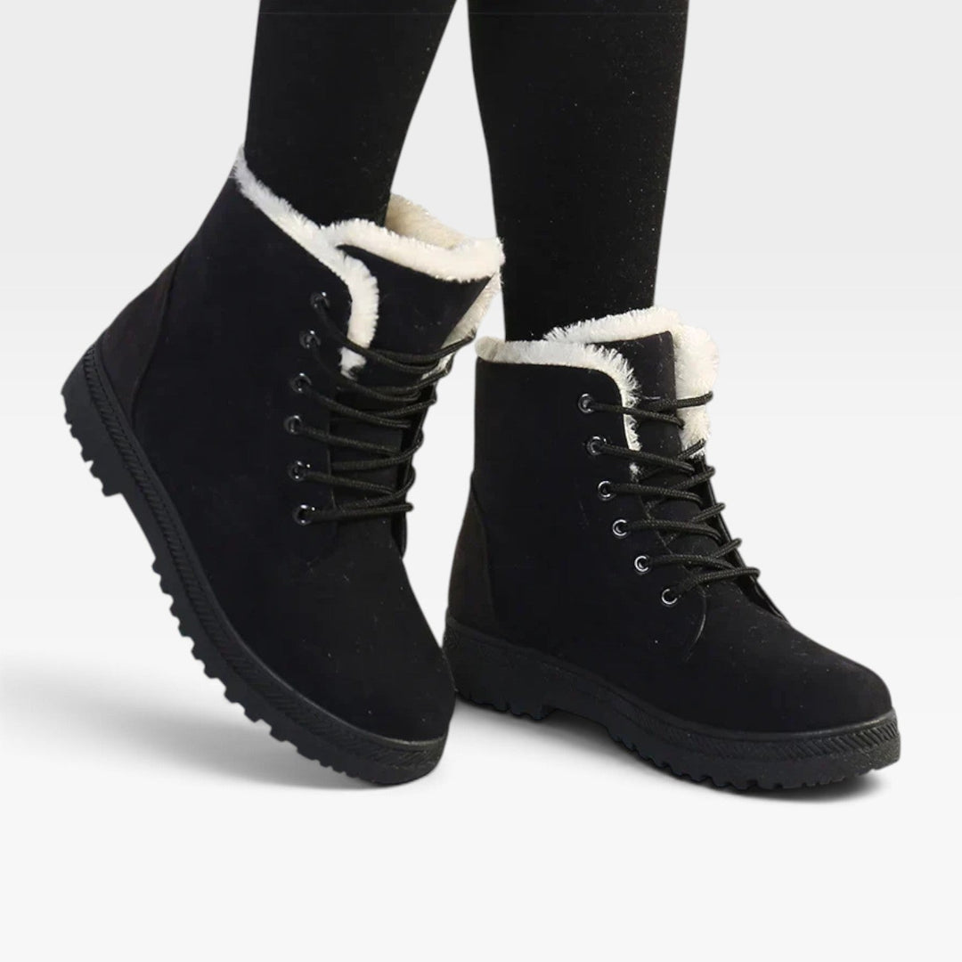 Winifred | Snug Faux Fur Trim Combat Ankle Boots Women