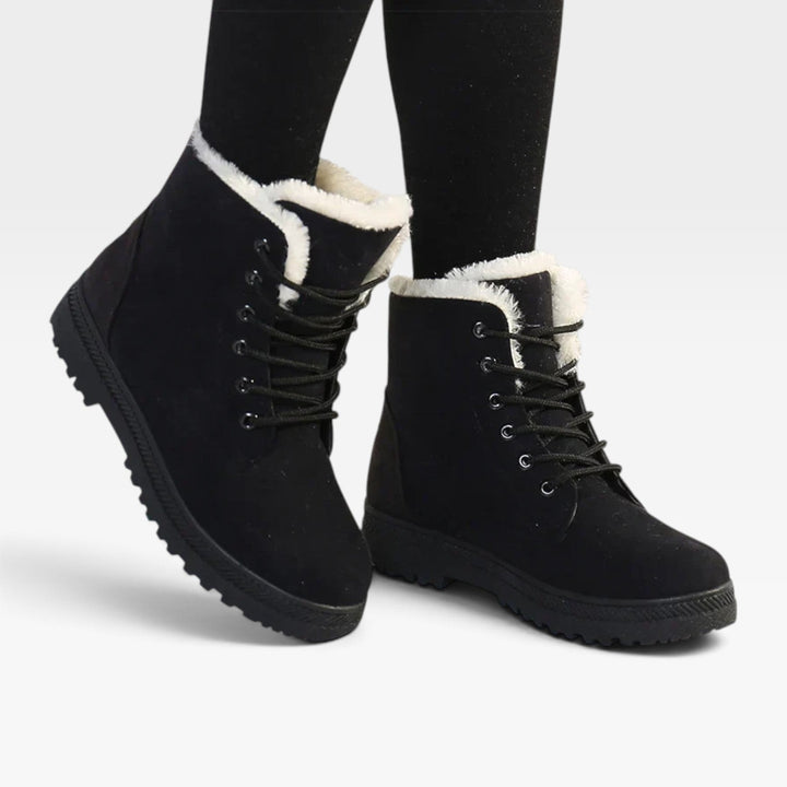 Winifred | Snug Faux Fur Trim Combat Ankle Boots Women