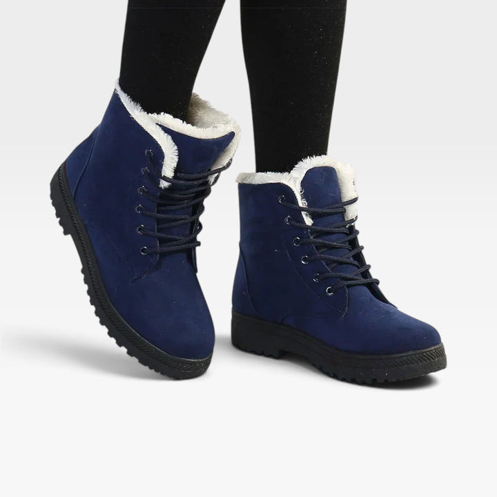 Winifred | Snug Faux Fur Trim Combat Ankle Boots Women