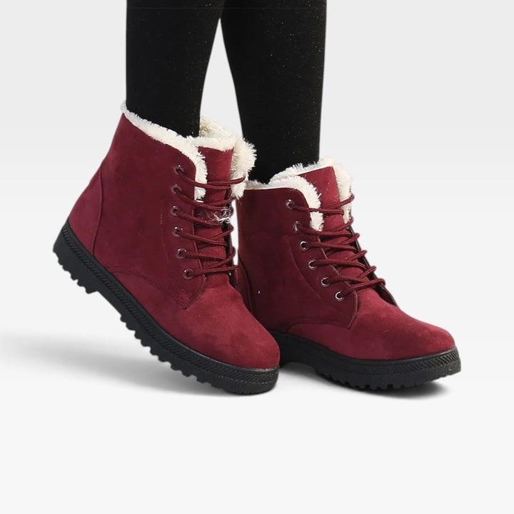 Winifred | Snug Faux Fur Trim Combat Ankle Boots Women