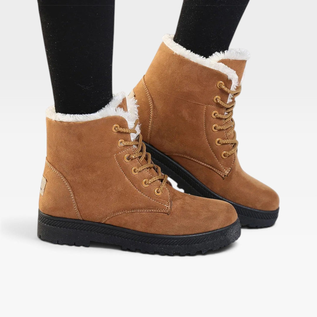 Winifred | Snug Faux Fur Trim Combat Ankle Boots Women