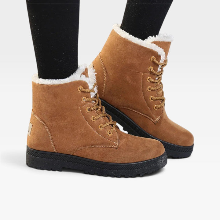 Winifred | Snug Faux Fur Trim Combat Ankle Boots Women