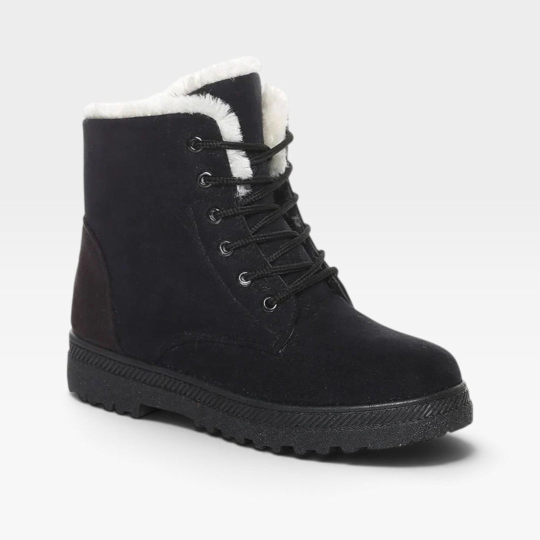 Winifred | Snug Faux Fur Trim Combat Ankle Boots Women