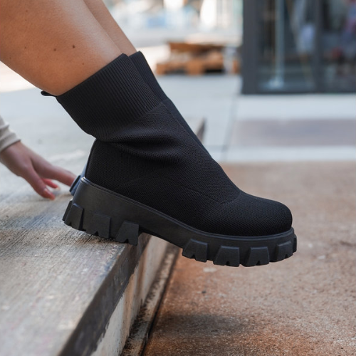 Cressida | Cozy Knit Slip-On Slipper Ankle Boots Women