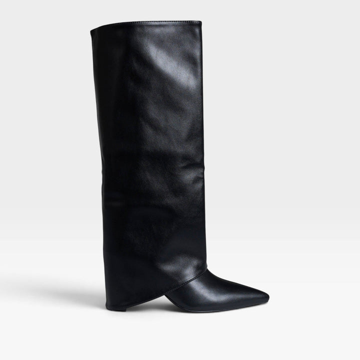 Florentine | Sleek Fold-Over Leather Knee High Boots Women