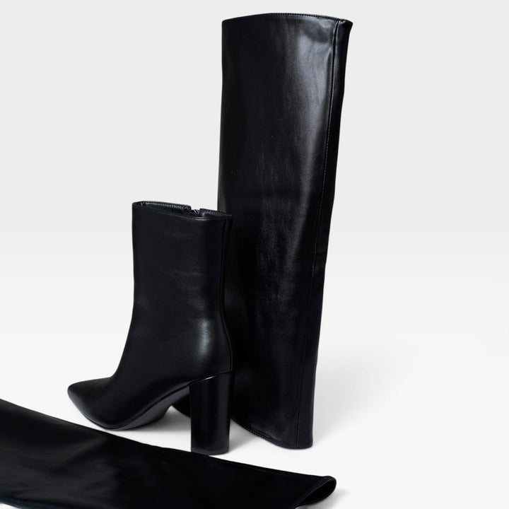 Florentine | Sleek Fold-Over Leather Knee High Boots Women