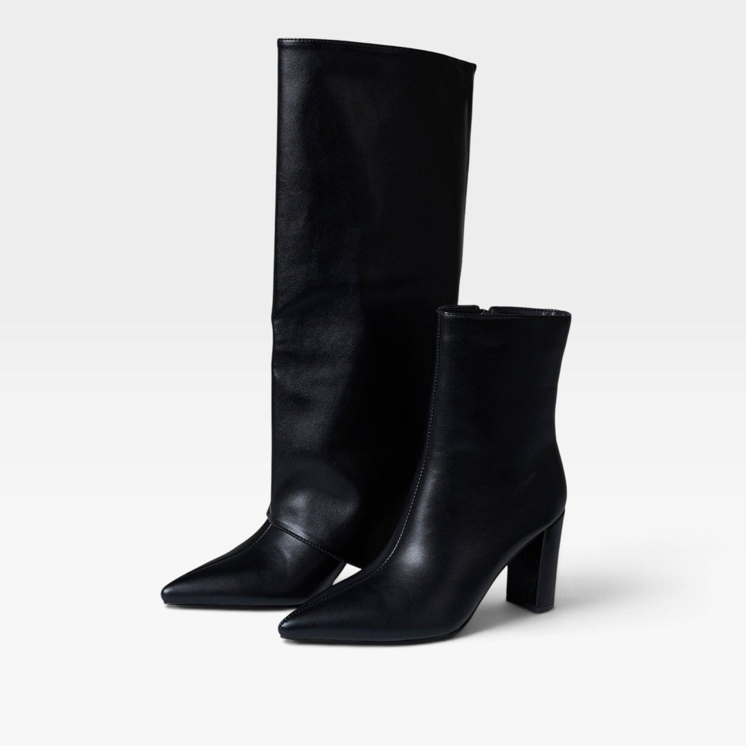 Florentine | Sleek Fold-Over Leather Knee High Boots Women