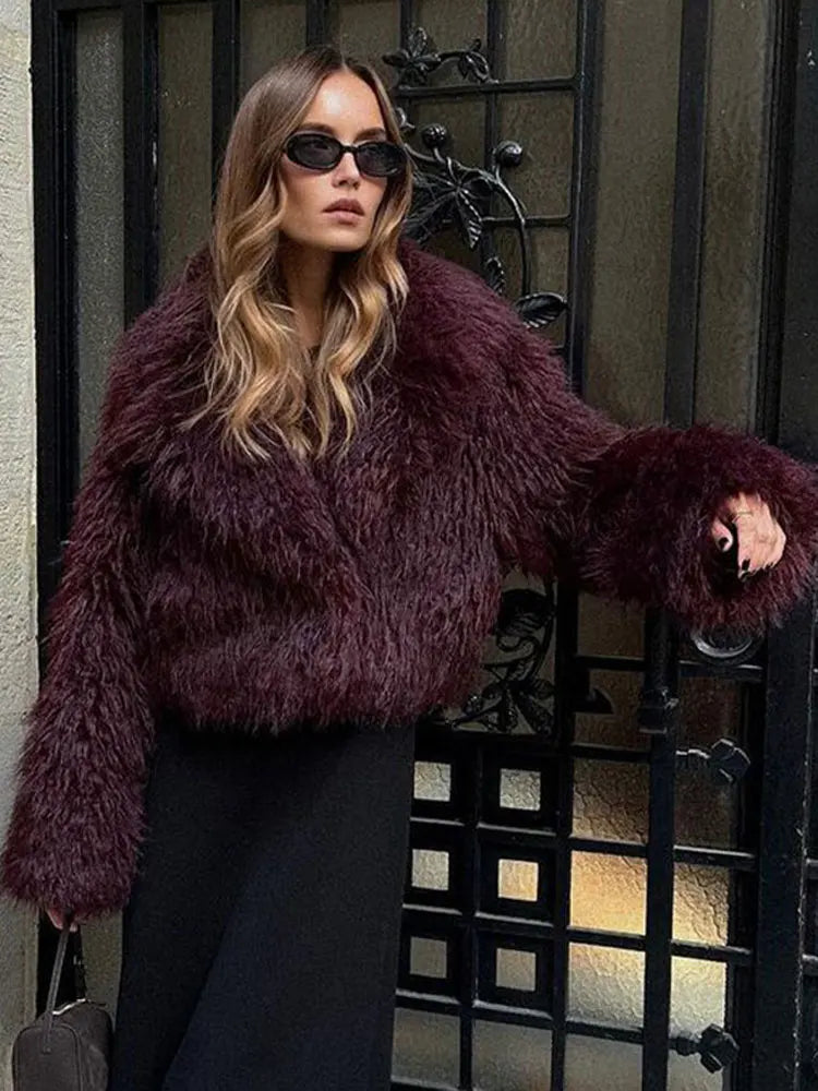 Rosalie | Bold Shaggy Faux Fur Coat for Women
