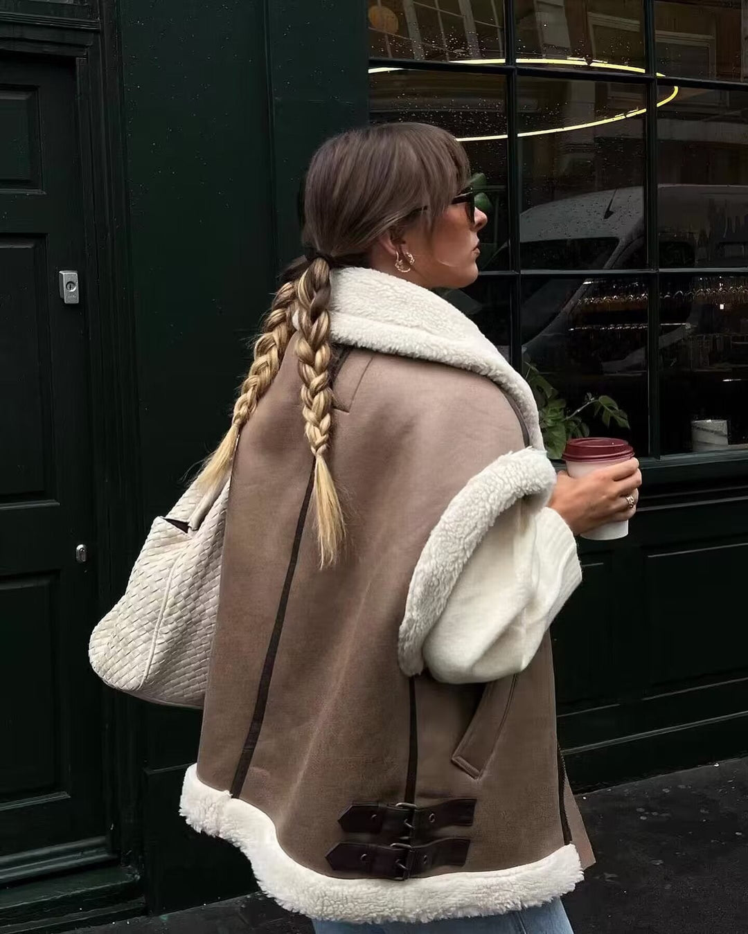 Hilary | Statement Two-Tone Shearling Jacket