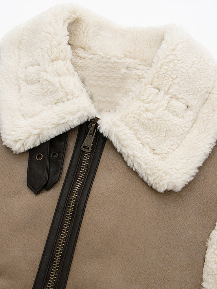 Hilary | Statement Two-Tone Shearling Jacket